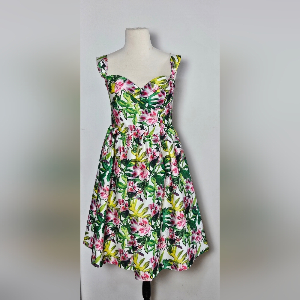 Gracia Floral Rockabilly Fit-and-Flare Dress